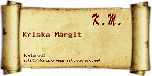 Kriska Margit névjegykártya